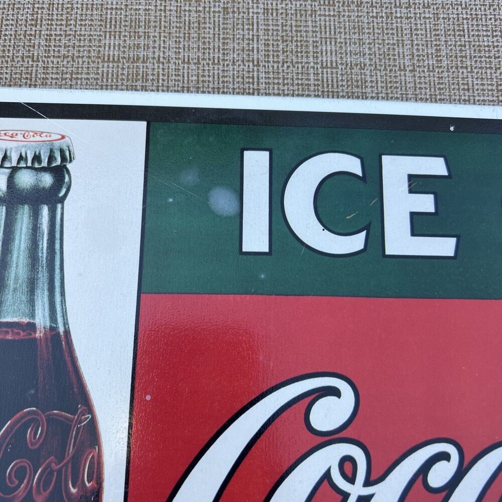 COKE SIGN VINTAGE METAL COCA COLA TIN SIGN - 1993 -Reproduction-16” X 11” - Picture 7 of 8